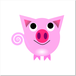 Pink Artwork Pig Posters and Art